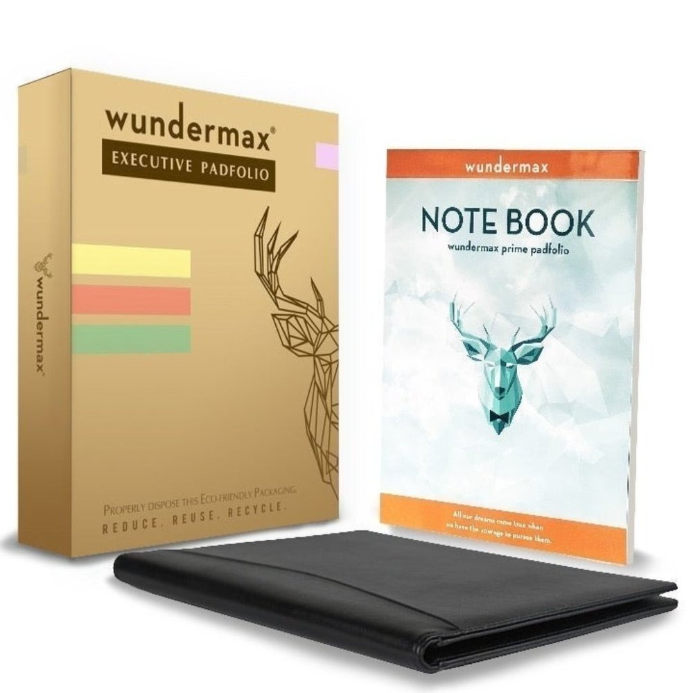 Wundermax Black Executive Padfolio